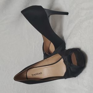 bebe open toe heel shoes sandal 8 black ( Ss11  )